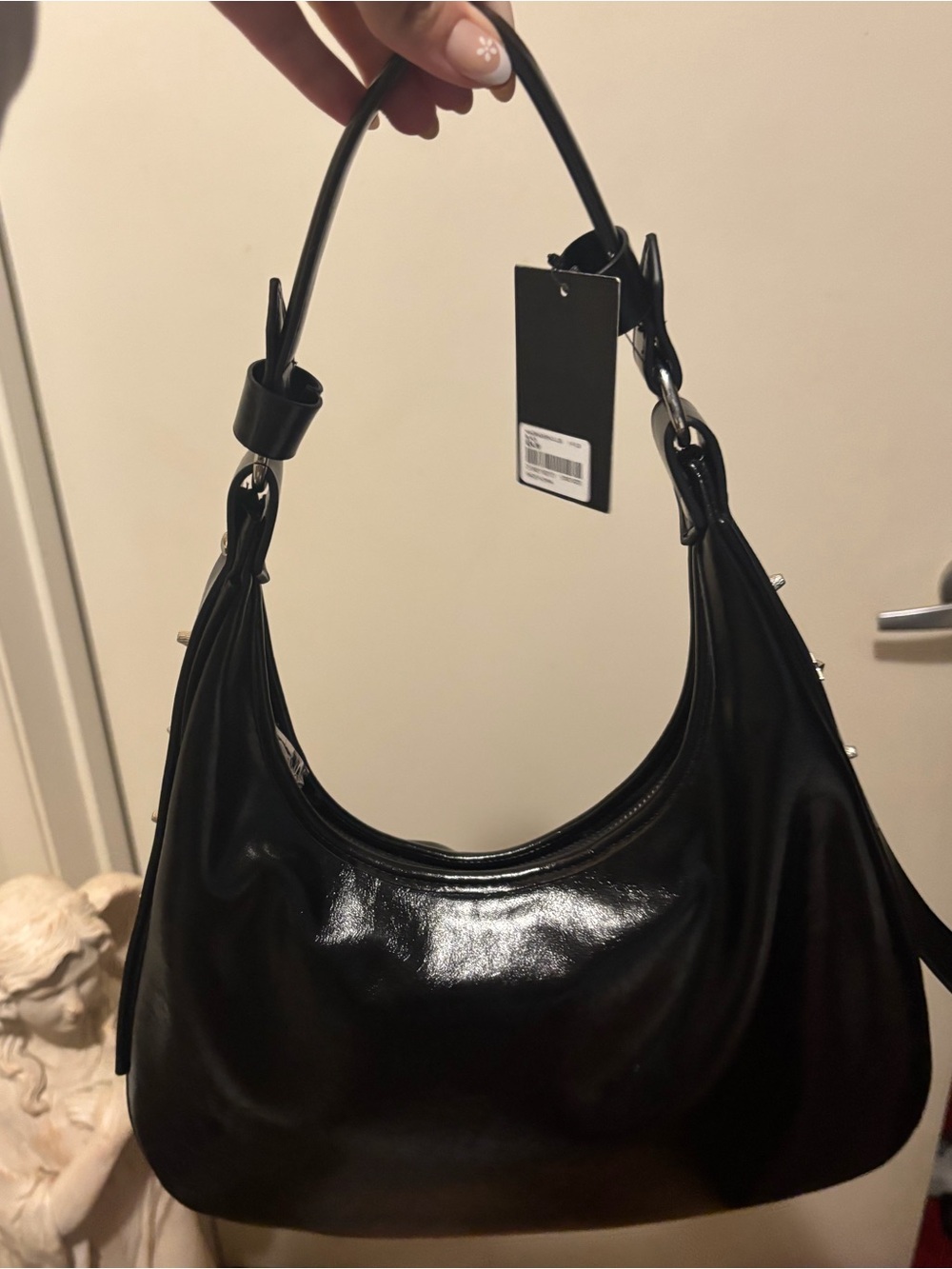 Forever 21 Black Patent Shoulder Bag - Glossy Hobo